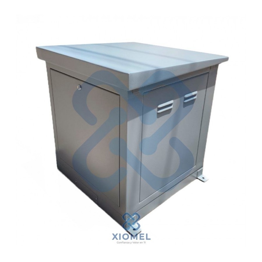 Gabinete de Piso para Exterior IP65 12RU Acero Laminado Epoxica Gris