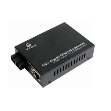 Media Converter NEXCONEC LC 1310nm Monomodo  - 1 Puerto RJ45 1GB, Alcance 20km