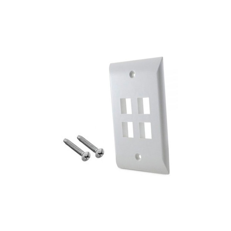 Faceplate Simple AMP CommScope 4 Puertos Blanco / Marfil  ( 2111024-x )