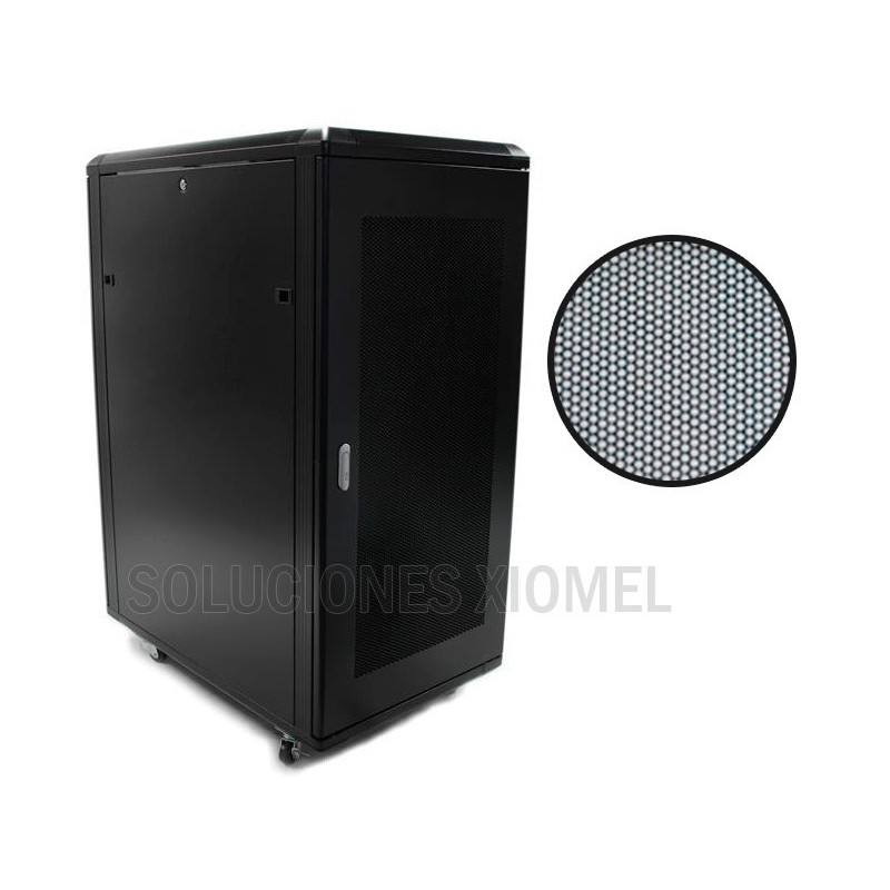 Gabinete de Piso 24RU Vidrio templado  1.20 x 0.62 x 1.07 mts 4 ruedas