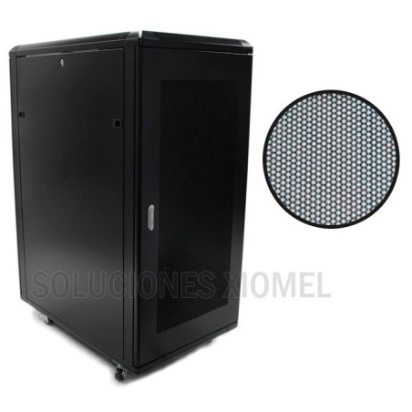 Gabinete de Piso 24RU Vidrio templado  1.20 x 0.60 x 1.07 mts 4 ruedas