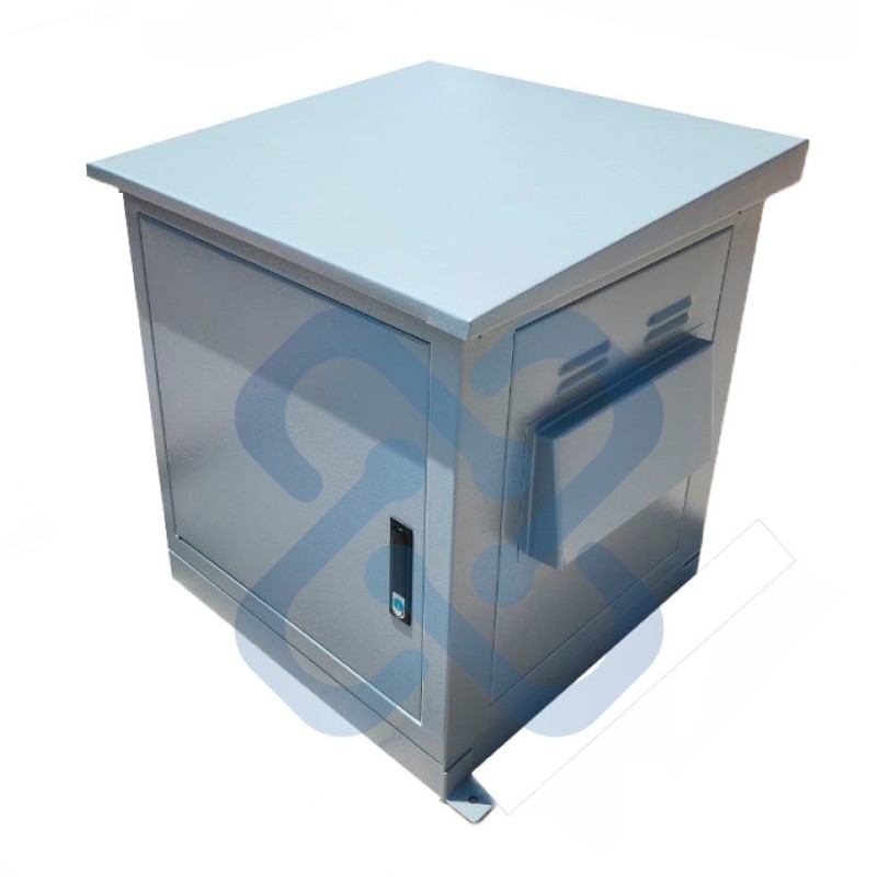 Gabinete de Piso para Exterior IP65 12RU Acero Laminado Epoxica Gris