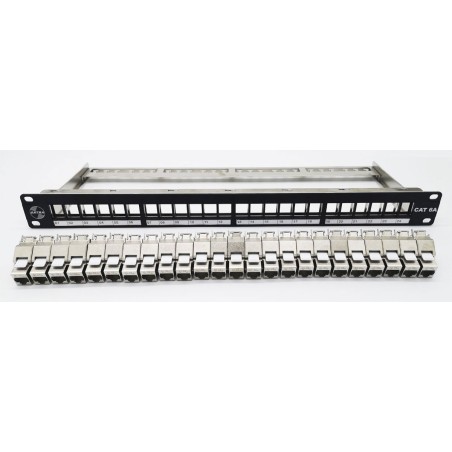 Patch Panel 24 puertos Categoría 6A SATRA  24 Jack Blindado UL ( 0103022499 )