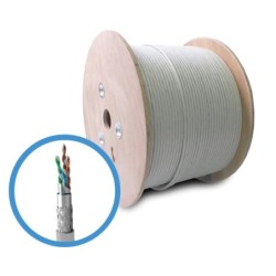 Rollo Cable solido SF/UTP Satra 100% cobre CM Gris 305 METROS 23 AWG