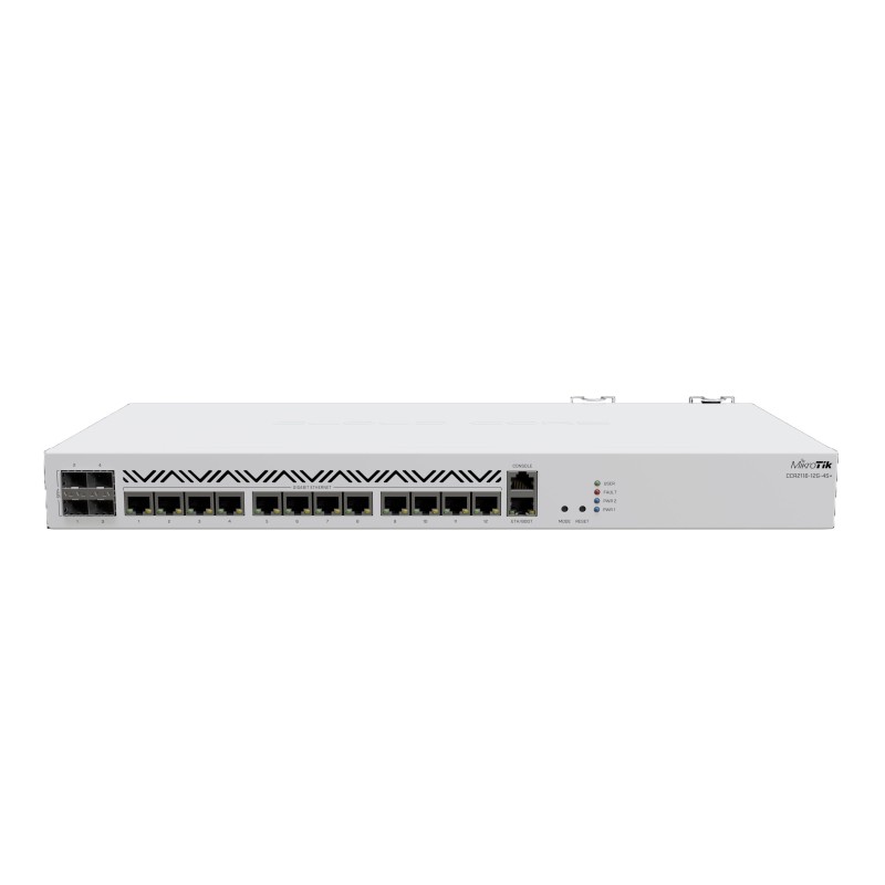 Router MikroTik Cloud Core CCR2116-12G-4S+ | 13 Puertos Gigabit y 4 SF