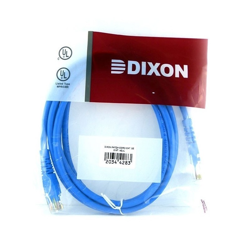 Patch Cord UTP Dixon Categoria 6 de 1m - Negro / Azul / Rojo